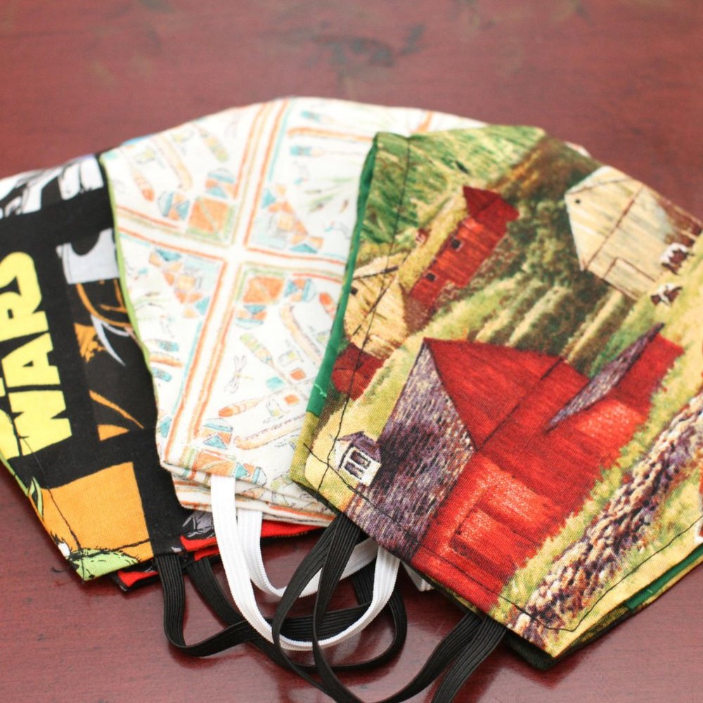 3 Pack 100% doubled cotton masks